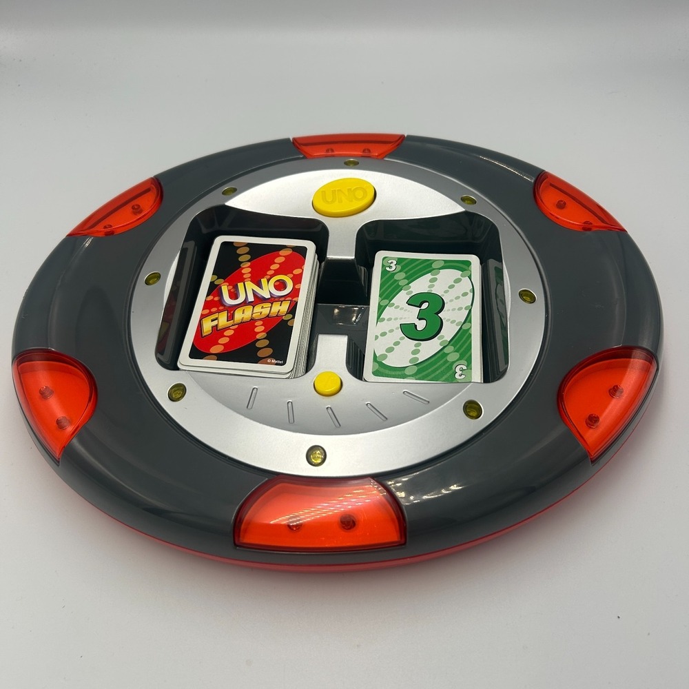 UNO Flash Electronic Card Game Mattel 2007 Complete 108 Cards Tested Works Sound